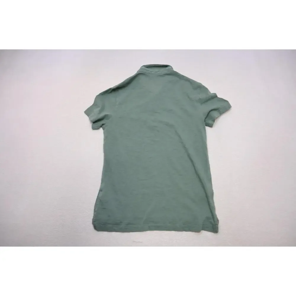 J Crew Casual‎ Polo Shirt Short Sleeve Green Slub Cotton Mens Size Small